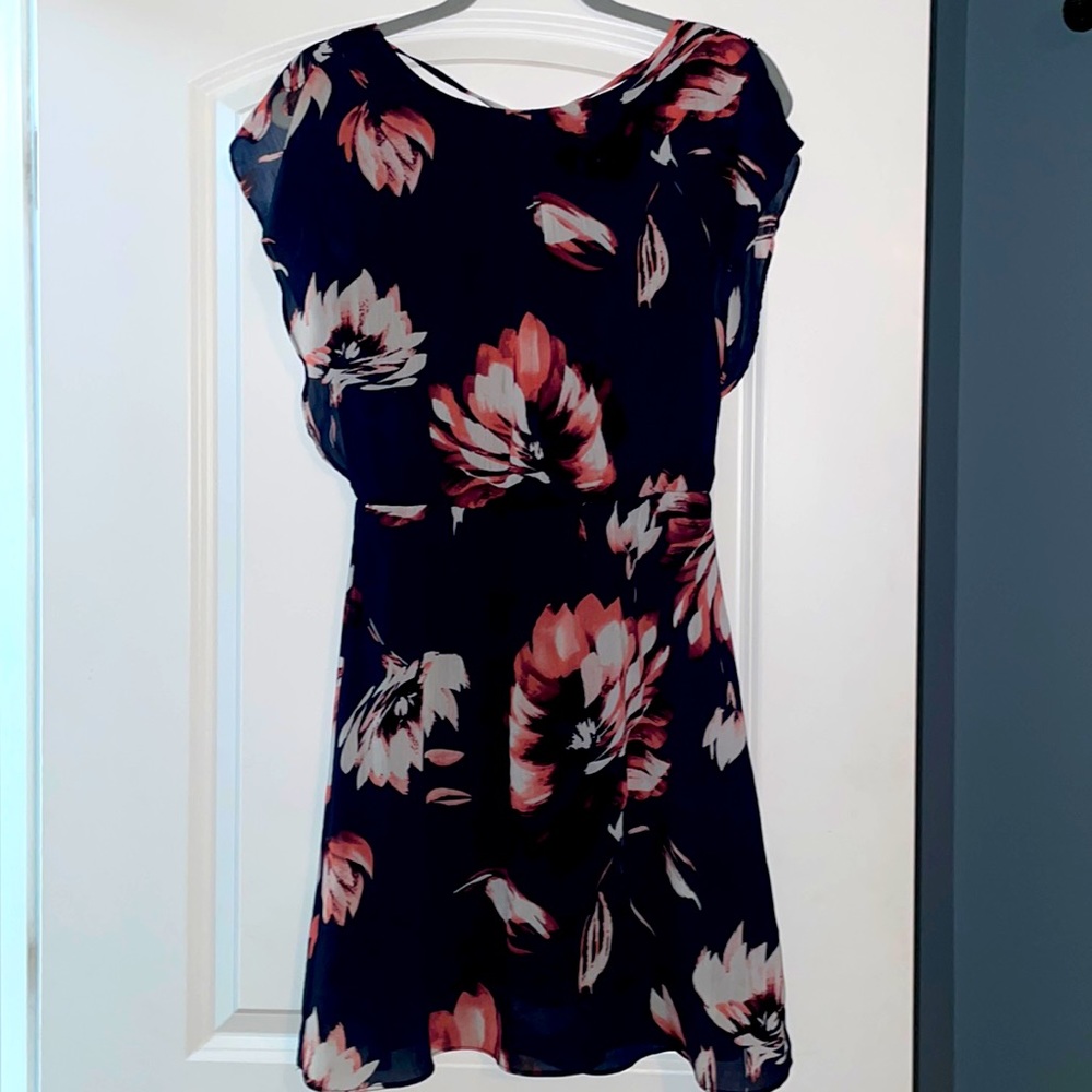 Large Print Floral Sheer Mini